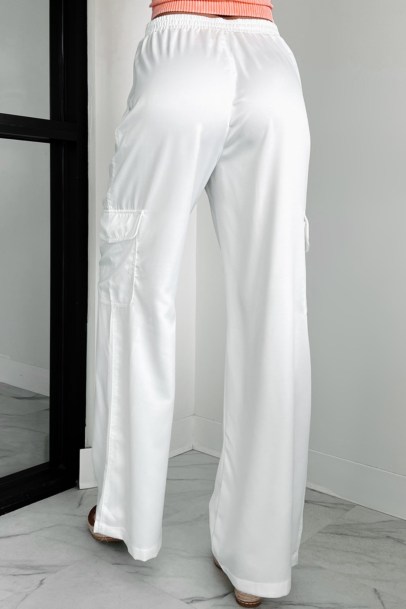 White Satin Side Stripe Wide Leg Pants | PrettyLittleThing KSA